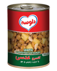 کنسرو عدسی با سیب زمینی و جو